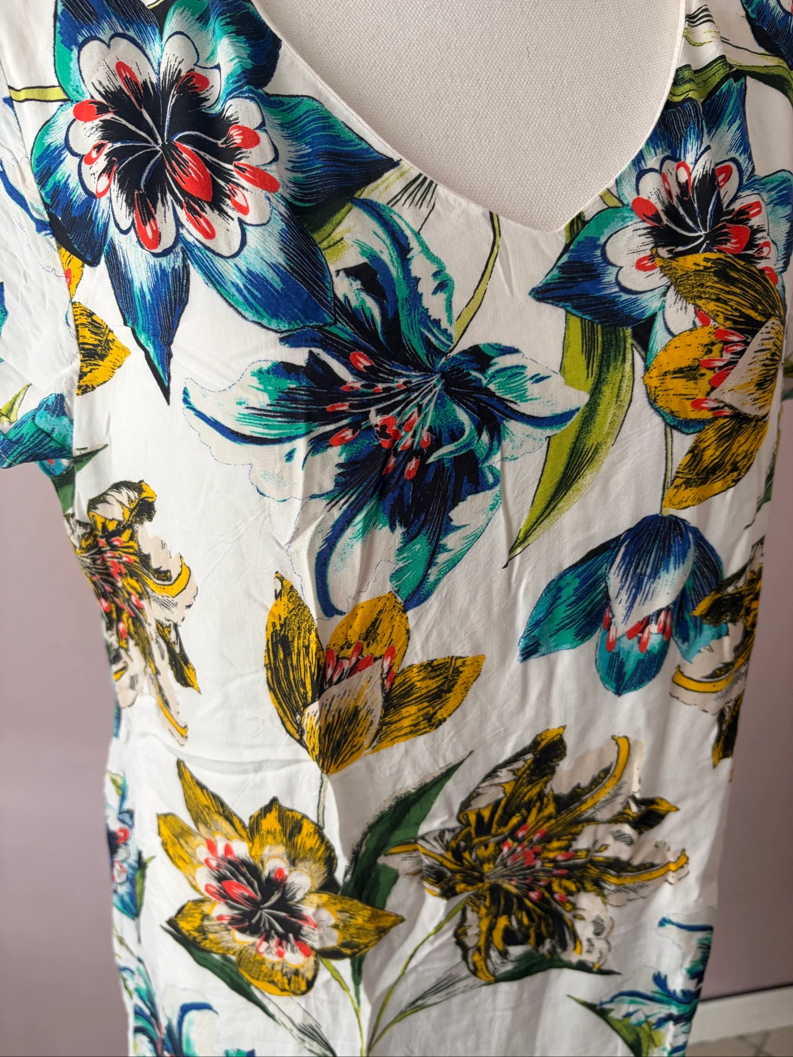 Vestido Fluido Floral Signe Nature 100% Viscose - Feito na Itália - Tamanho 42 - Excelente Estado – photo 2